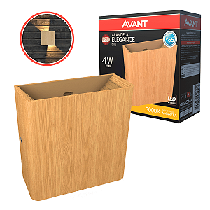 Arandela Avant Elegance 3000K Madeira 4W 5x12x12cm