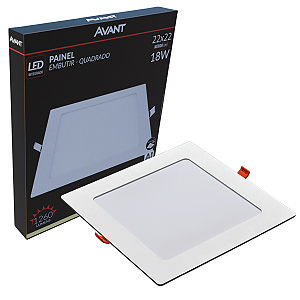 Painel Plafon Embutir Avant Pop 4000K 18W 22x22cm