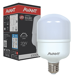 Lâmpada Bulbo Avant E27 20W 6500K