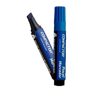 Pincel Marcador Permanente P. Chanfrada Azul Compactor
