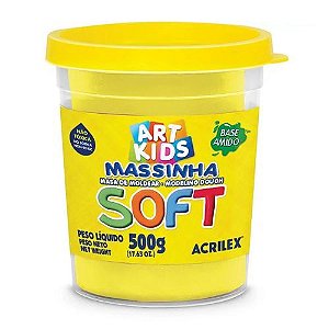 Massa de Modelar Soft 500G Amarelo Limao Cod 102 Acrilex
