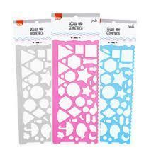 Regua Plastica Geometrica 20Cm Cores Brw