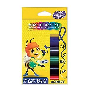 Tinta Guache Bastao com 6 Cores 10g Acrilex