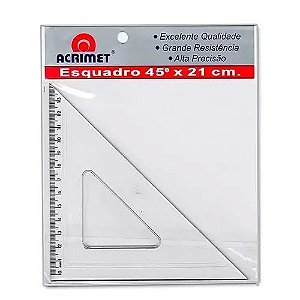 Esquadro Escolar Resistente 21 Cm 45? Acrimet 532