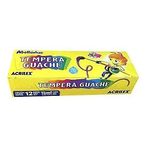 Tempera Guache com 12 Cores 15ml Acrilex