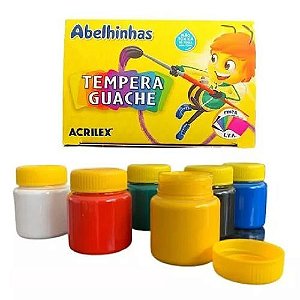 Tempera Guache com 06 Cores 15ml Acrilex