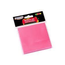Bloco Smart Notes 76X76Mm Rosa Neon 100F Brw