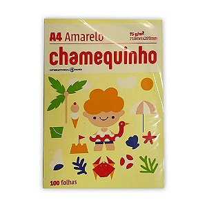 Chamequinho A4 Amarelo 75G 100 Fls Chamex
