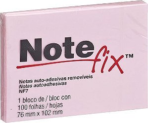 Notas Adesivas NoteFix 76x102MM com 100 Folhas Rosa 3M