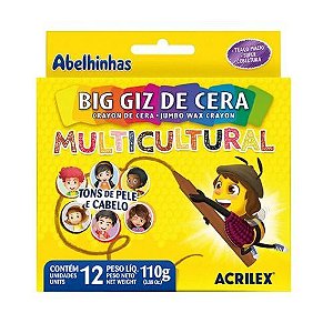 Big Giz De Cera Multicultural 12 Cores Acrilex