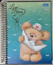Caderno Univ Capa Dura 10 Materias Love Bears Tilibra