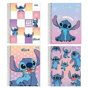 Caderno College Capa Dura 10 Materias Stitch 160f Foroni