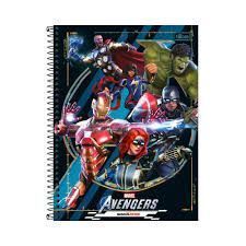 Caderno Univ Capa Dura 10 Materias Avengers Game 160fls Tilibra