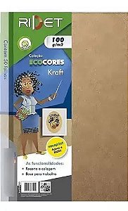 Bloco Ecocores Kraft 100g A3 50 folhas Ridet