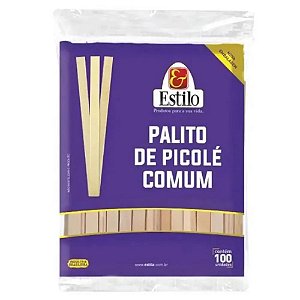 Palito Picole Quadrado 100 Unidades