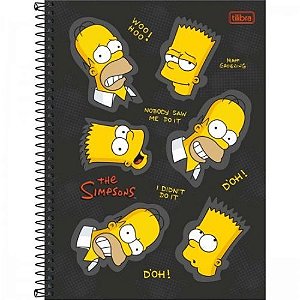 Caderno Univ Capa Dura 10 Materias Simpsons 160f Tilibra