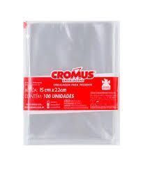 Saco Transparente Sem Aba15x22cm Pacote com 100 Hemon
