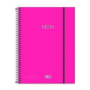 Caderno Univ Capa Dura 10 Materias Neon Rosa Tilibra