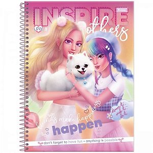 Caderno Univ Capa Dura 12 Materias  Amigas Teen 240f Foroni