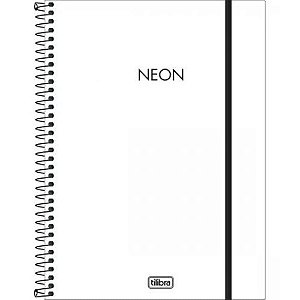 Caderno Univ Capa Plastica 10 Materias Neon Branco 160f Tilibra
