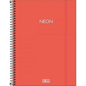 Caderno Univ Capa Plastica 10 Materias Neon Laranja160f Tilibra