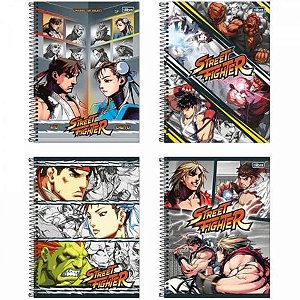 Caderno Univ Capa Dura 1 Materia Street Fighter 80f Tilibra