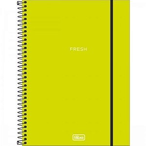 Caderno Univ Capa Plastica 10 Materias Neon Verde 160f Tilibra