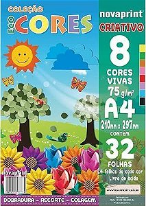 Bloco Criativo Ecocores 8 Cores A4+ 120g 32 folhas Ridet