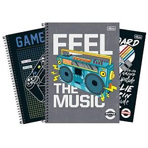 Caderno Univ Capa Dura 12 Materias Pepper Masculino Tilibra