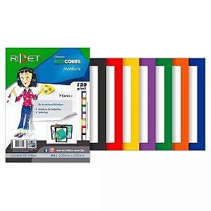 Bloco Ecocores Moldura 7 Cores A4+ 120g 35 folhas Ridet