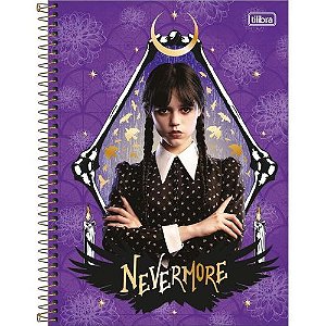 Caderno Universitario Connect 10 Materias Wandinha 160 Folhas Tilibra