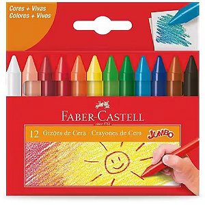 Gizao De Cera Jumbo 12 Cores Faber Castell