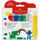 Pinceis Com Guache Lavavel Jumbo Little Creative Faber Castell