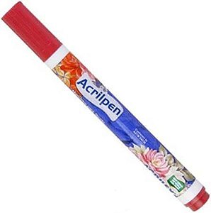 Caneta Tecido Acrilpen Cod 507 Vermelho Fogo  Acrilex