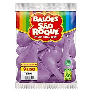 Balao Imperial 9 Lilas Baby com 50 Unidades Sao Roque
