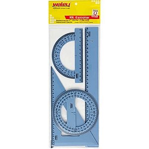 Kit Escolar Segundo Grau New Line Azul Pastel Waleu