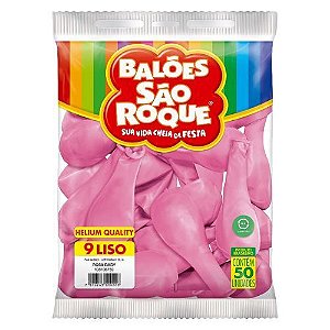 Balao Imperial 9 Rosa Baby com 50 Unidades Sao Roque