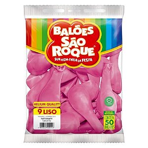 Balao Imperial 9 Rosa Tutti-Frutti com 50 Unidades Sao Roque