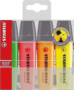 Marca Texto Boss Pastel 70/4-4 Estojo com 4 Cores Stabilo