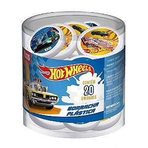 Borracha Top Hot Wheels Pote com 20 Tris