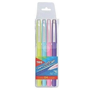 Caneta Gel Style 0.7Mm com 4 Cores Tris