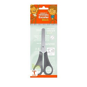 Tesoura Escolar Preta Leo & Leo
