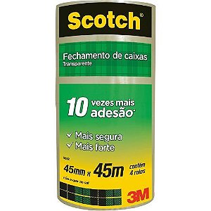 Fita Pvc 45MMX45M Transparente Scotch 5802 Pacote com 4 3M