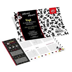 Refil de Planejamento Semanal Mickey Mouse com 12 Fls Dac