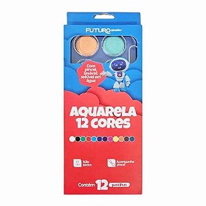 Aquarela 12 Cores + Pincel Futuro