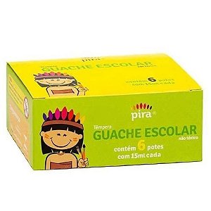 Tinta Guache Caixa com 6 Cores 15ML Piratininga