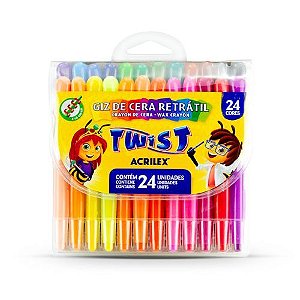 Giz de Cera Twist Retratil 12 Cores Acrilex