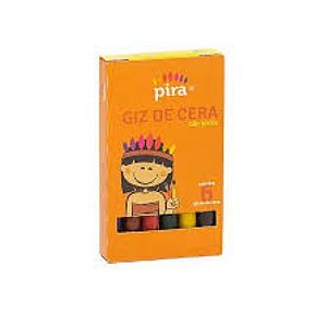 Giz de Cera 6 Cores Fino Piratininga