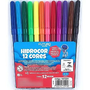 Canetinha Hidrografica 12 Cores Lavavel Futuro