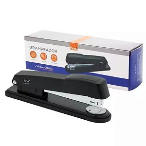 Grampeador de Metal Medio 25Fls Base de 20Cm Preto Brw